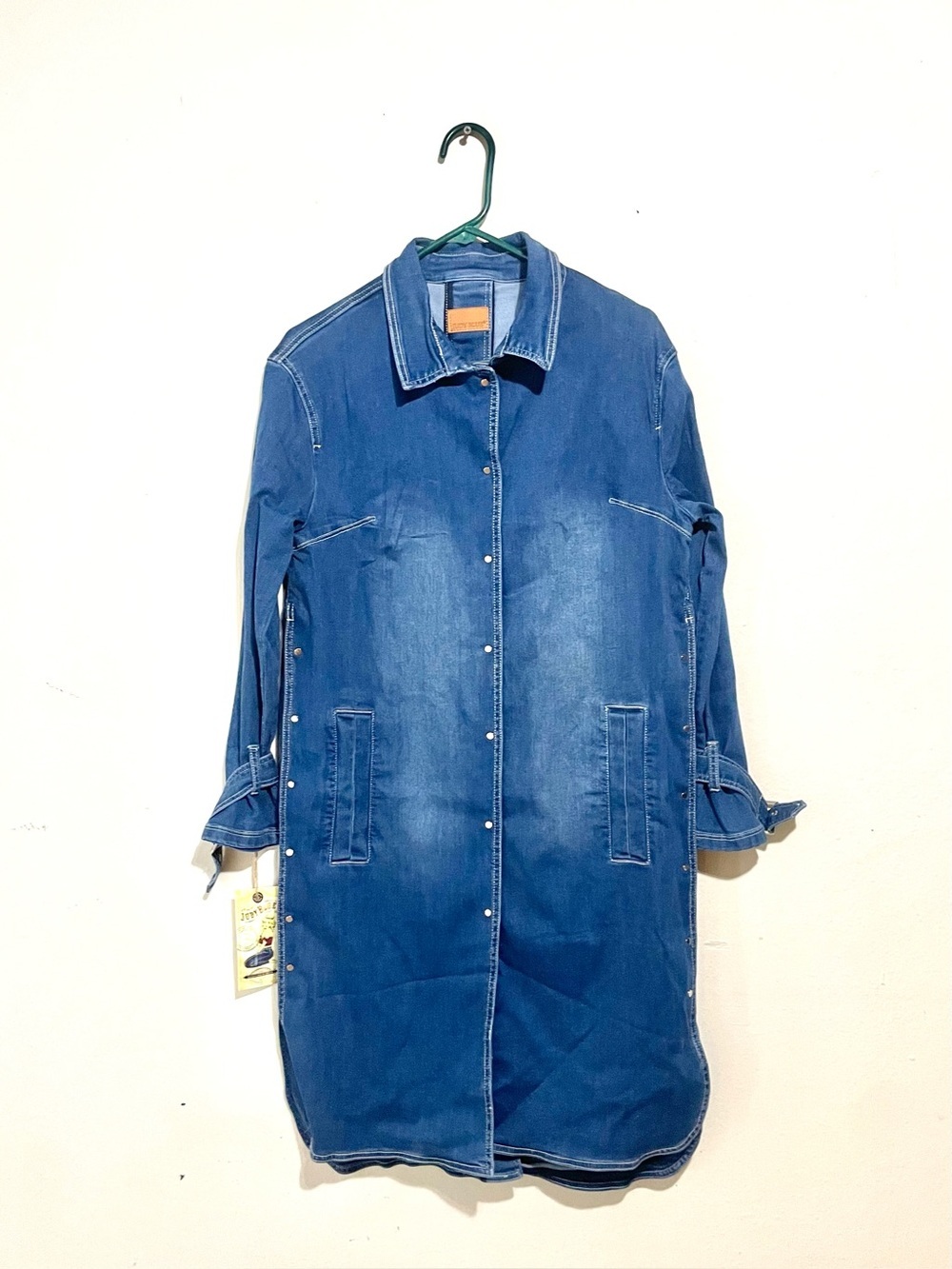 NWT Judy Blue Denim Trench Coat Size Large - Picture 4 of 8